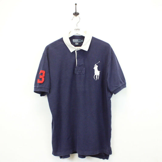 RALPH LAUREN Polo Shirt Navy Blue | Large