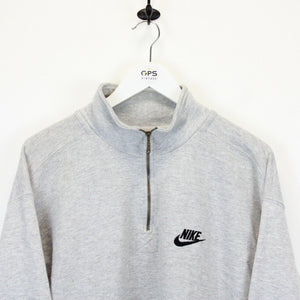 NIKE 90s 1/4 Zip Sweatshirt Grey | Large