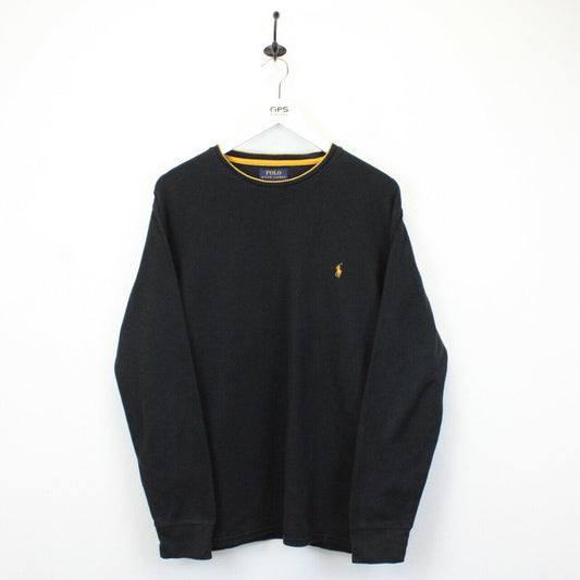 RALPH LAUREN Knit Sweatshirt Black | Medium