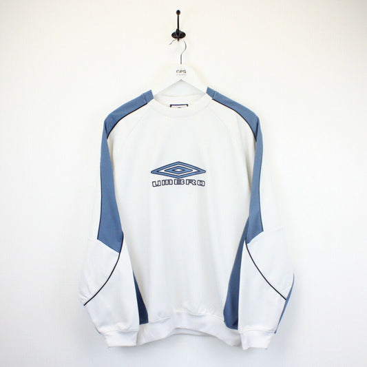 UMBRO 00s Sweatshirt White | Medium