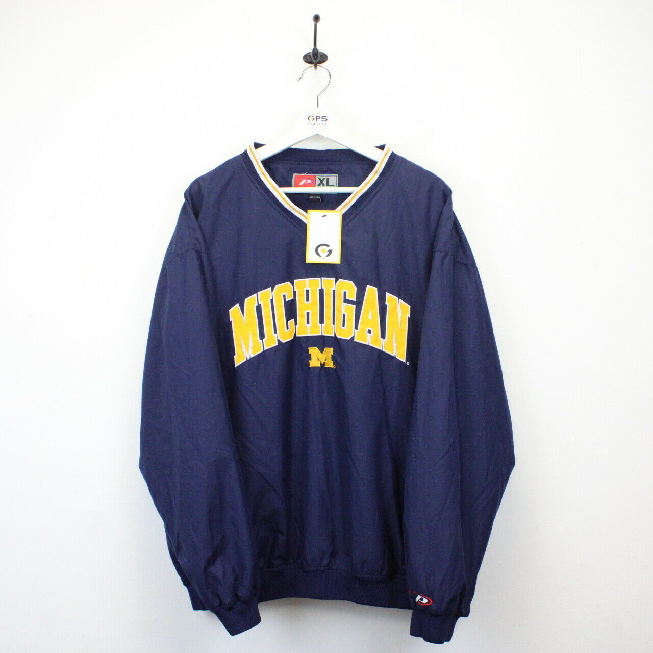 NCAA 00s Michigan WOLVERINES Jacket Navy Blue | XL