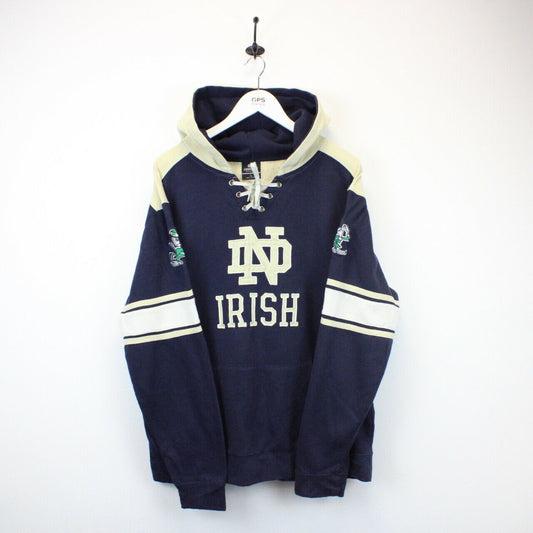 NCAA NOTRE DAME Fighting Irish Hoodie Navy Blue | Large