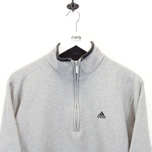 ADIDAS 1/4 Zip Sweatshirt Grey | Medium