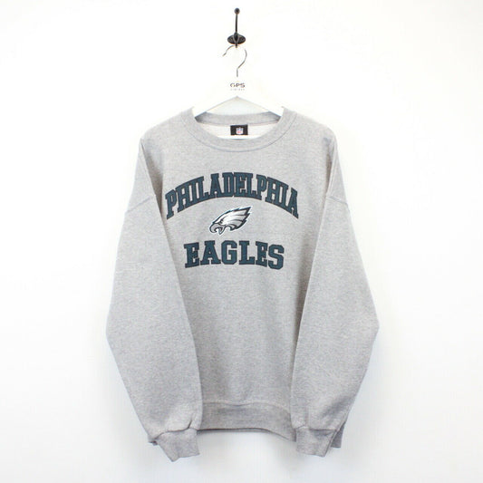 NFL 00s Philadelphia EAGLES Sweatshirt Grey | XL