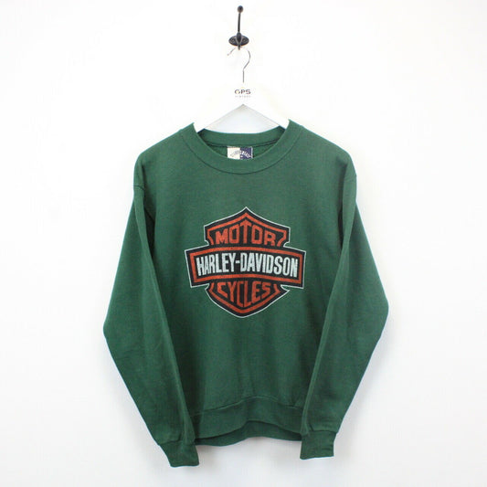 Womens HARLEY DAVIDSON 90s Sweatshirt Green | Medium