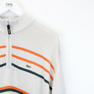 LACOSTE 1/4 Zip Knit Sweatshirt Beige | XXL