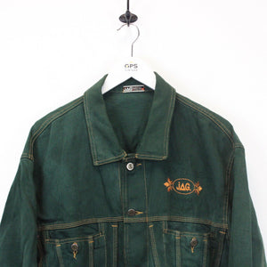 90s Denim Jacket Green | Large