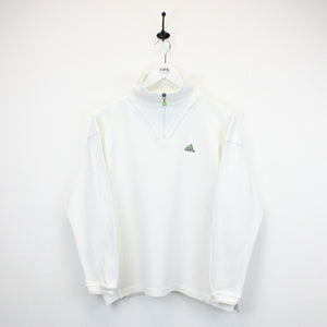 Womens ADIDAS 90s 1/4 Zip Sweatshirt White | Medium