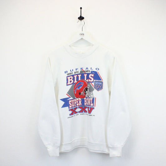 NFL 90s Buffalo BILLS Sweatshirt White | Medium