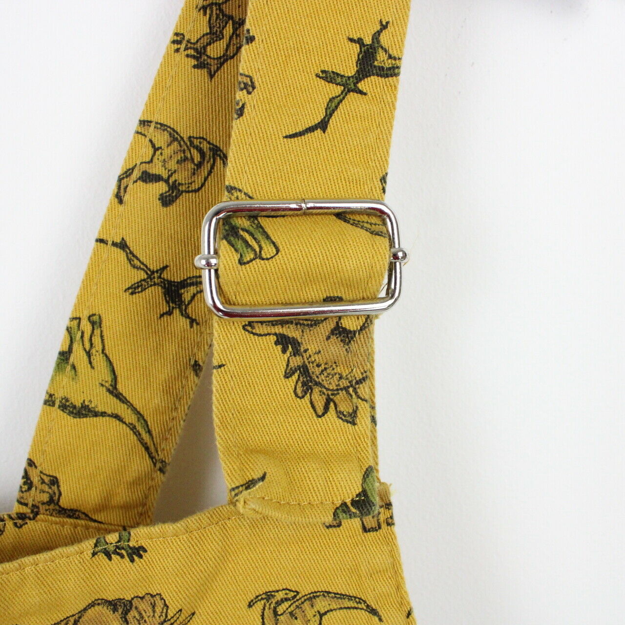 Womens Dinosaur Pinafore Dress Yellow | Medium