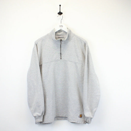 CARHARTT 1/4 Zip Sweatshirt Grey | Medium