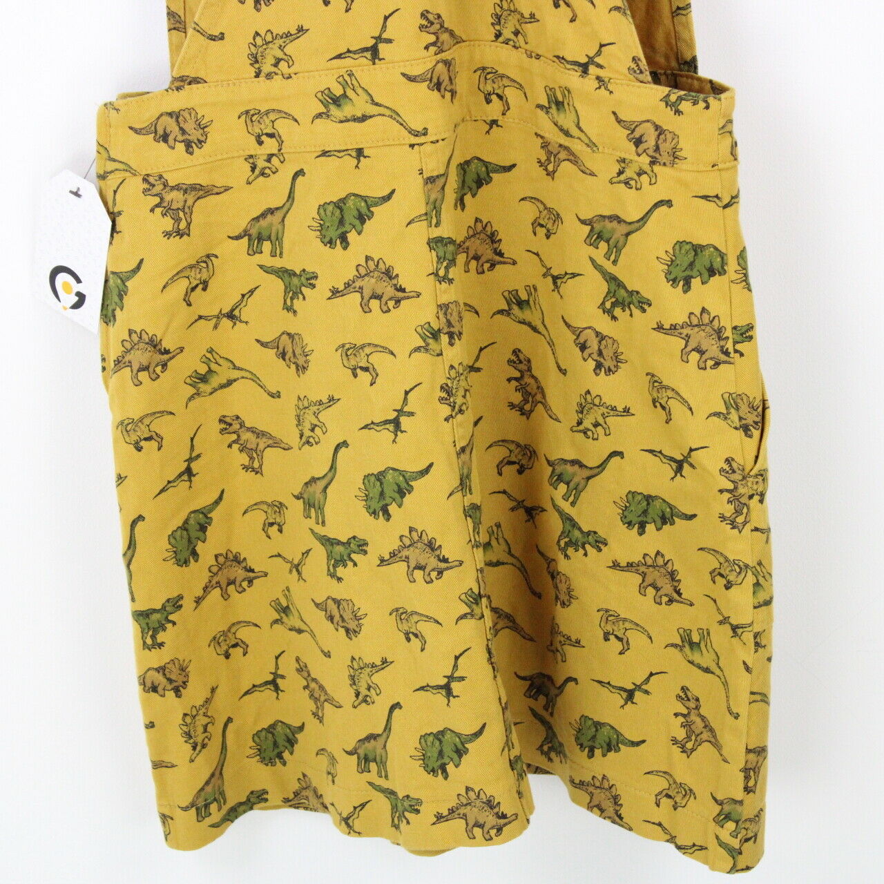 Yellow dinosaur pinafore store dress