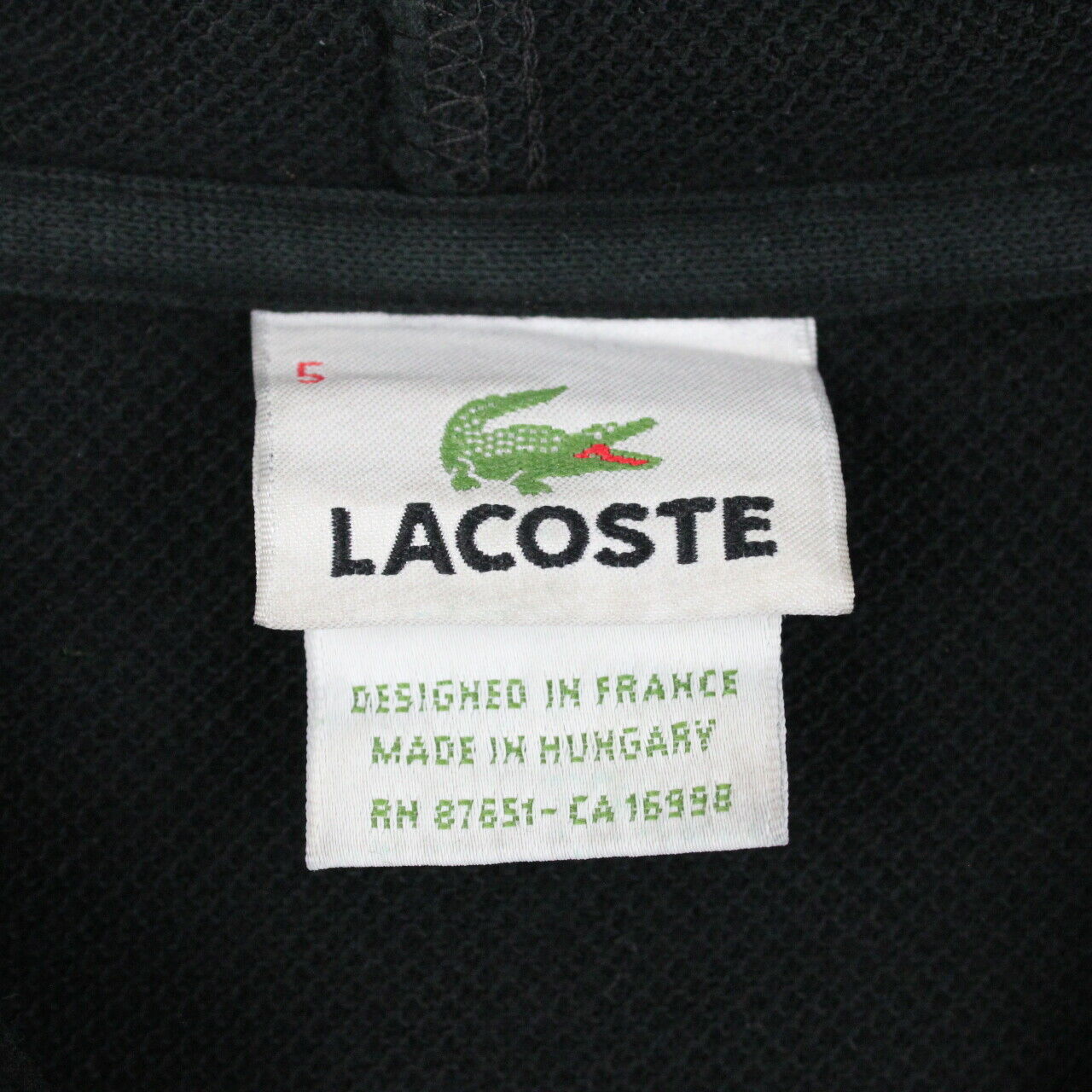 LACOSTE Hoodie Black | Large