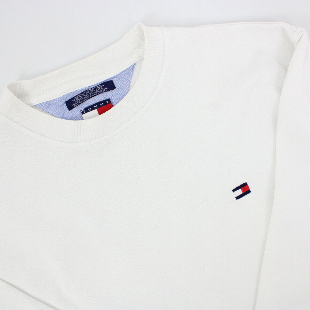 TOMMY HILFIGER 00s Sweatshirt White | Medium