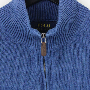 Mens RALPH LAUREN 1/4 Zip Sweatshirt Blue | Medium