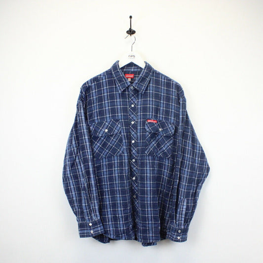 DICKIES Check Shirt Navy Blue | XL