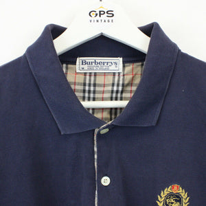 BURBERRYS 90s Polo Shirt Navy Blue | Medium