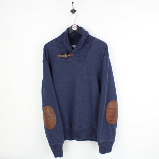 RALPH LAUREN 00s Knit Sweatshirt Navy Blue | XL