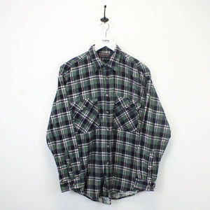 Flannel Plaid Shirt Green | Small