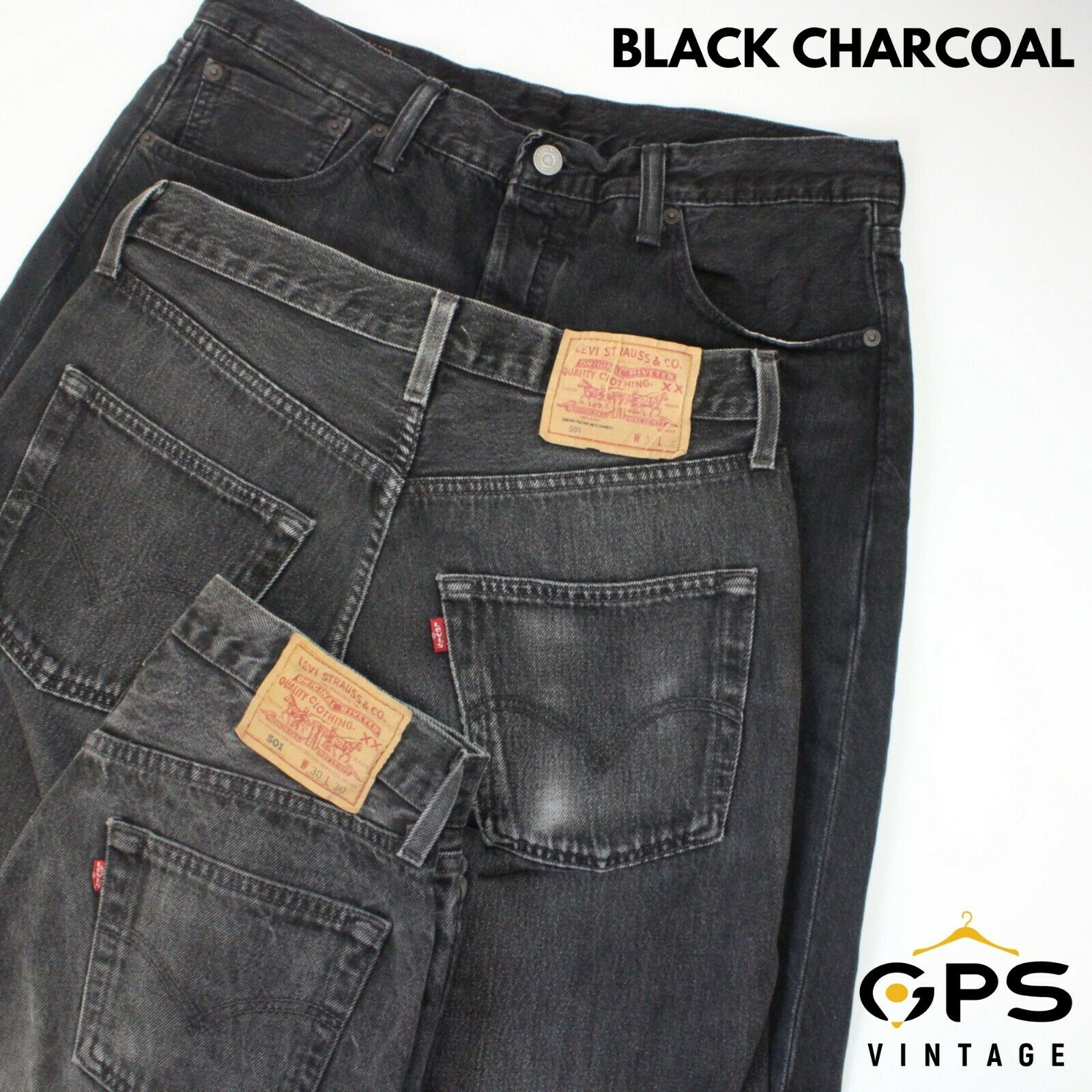 LEVIS 501 Jeans Grade A Black Grey