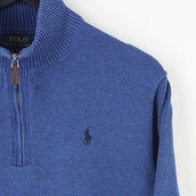 Load image into Gallery viewer, Mens RALPH LAUREN 1/4 Zip Sweatshirt Blue | Medium
