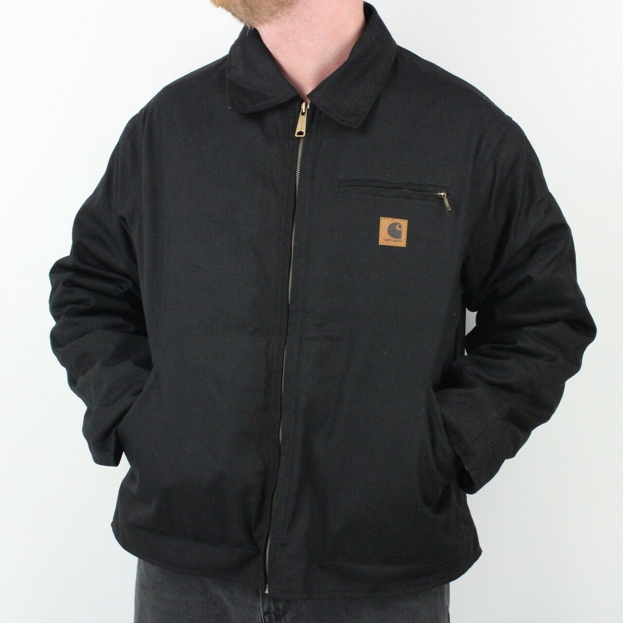 Mens CARHARTT Duck Detroit Jacket Black | Large