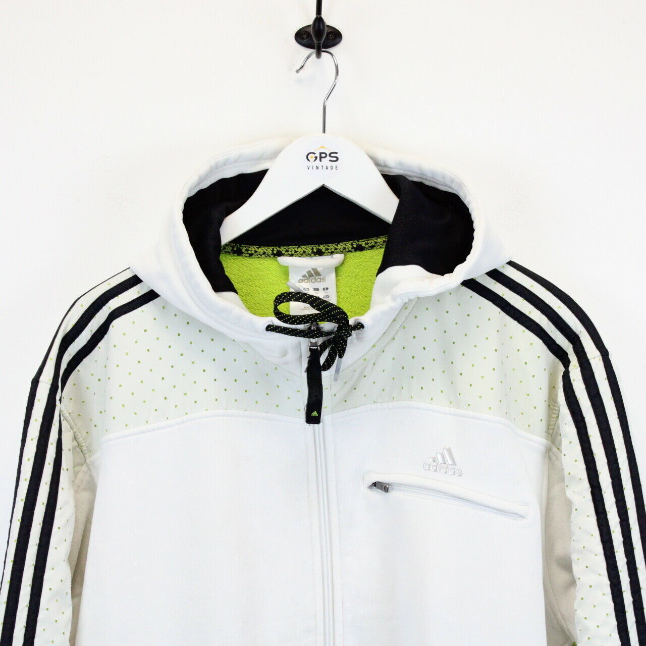 ADIDAS Hoodie White XXL GPS Vintage