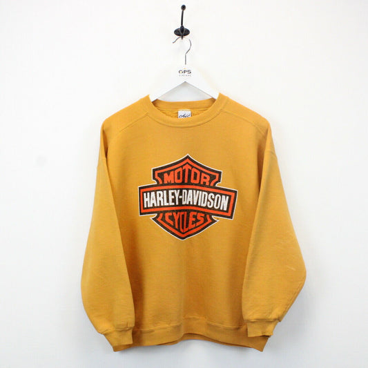 Womens HARLEY DAVIDSON 90s Sweatshirt Yellow | Medium