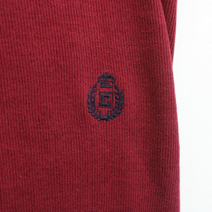 CHAPS 1/4 Zip Knit Sweatshirt Red | XL