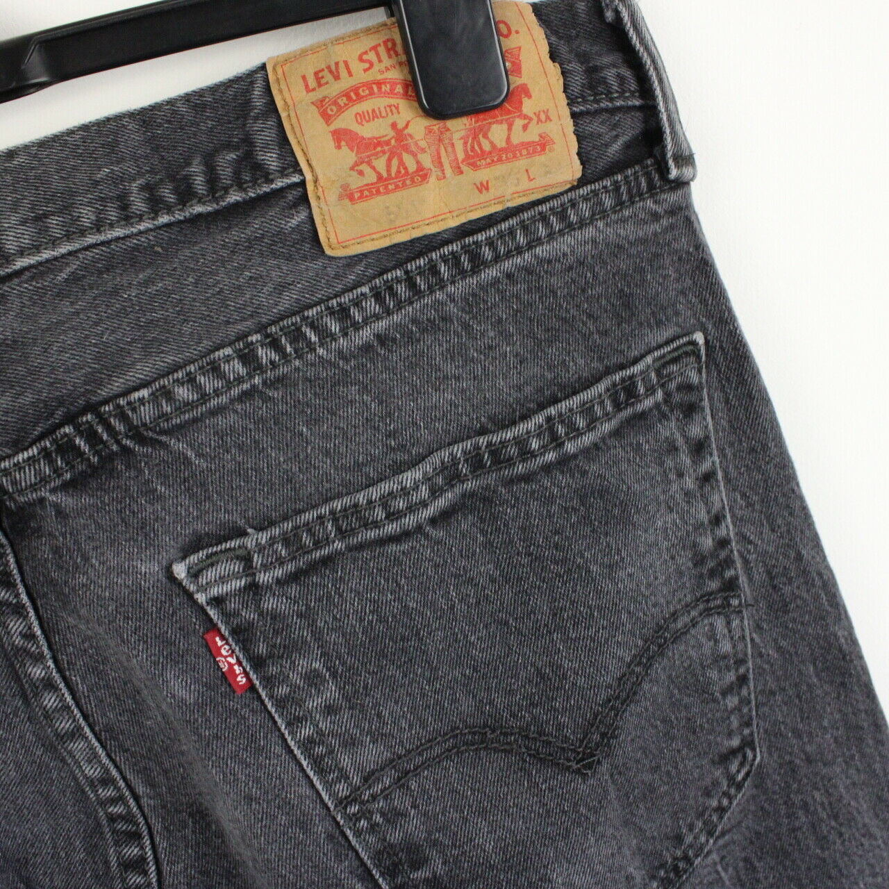 Mens LEVIS 501 Jeans Black Charcoal | W36 L34