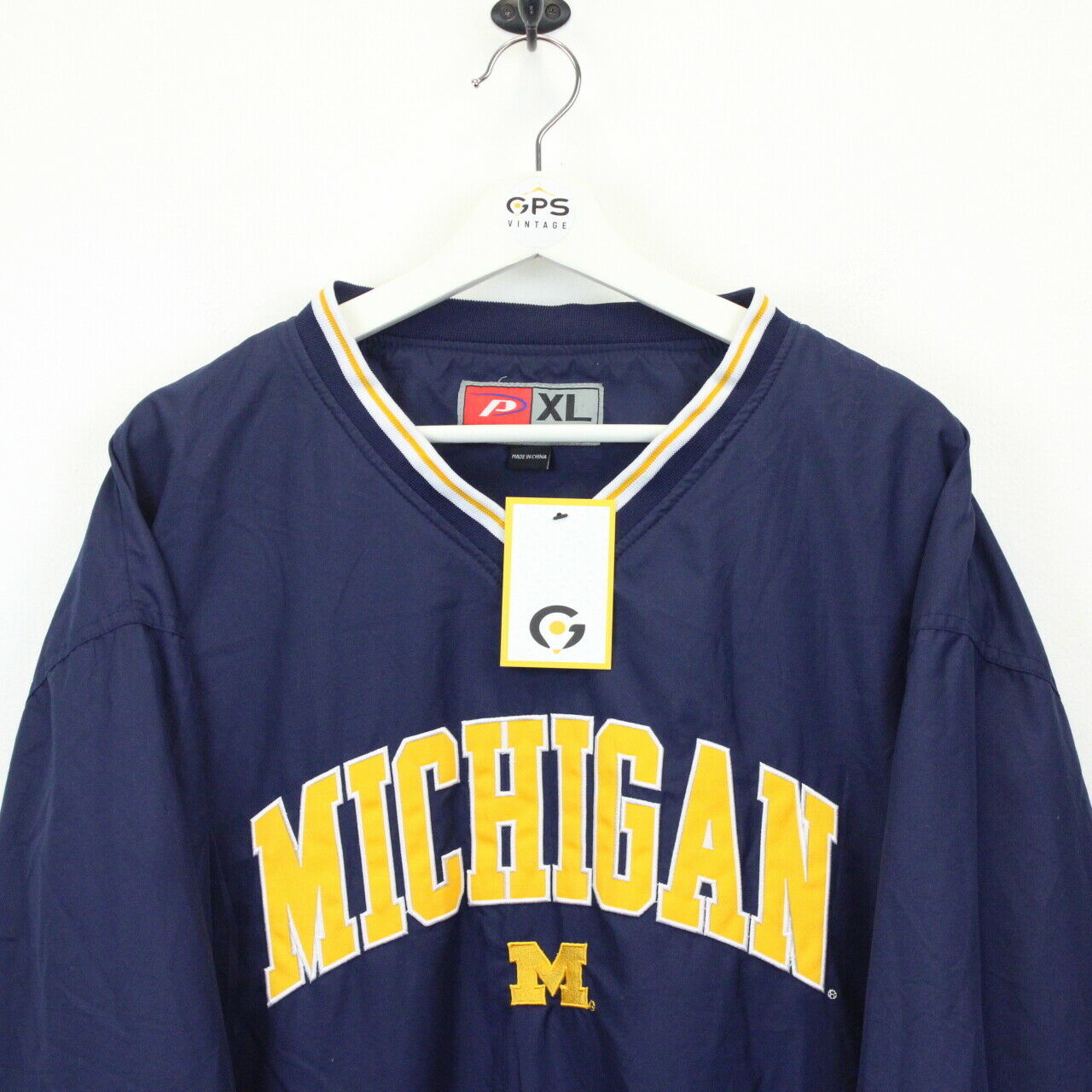 NCAA 00s Michigan WOLVERINES Jacket Navy Blue | XL