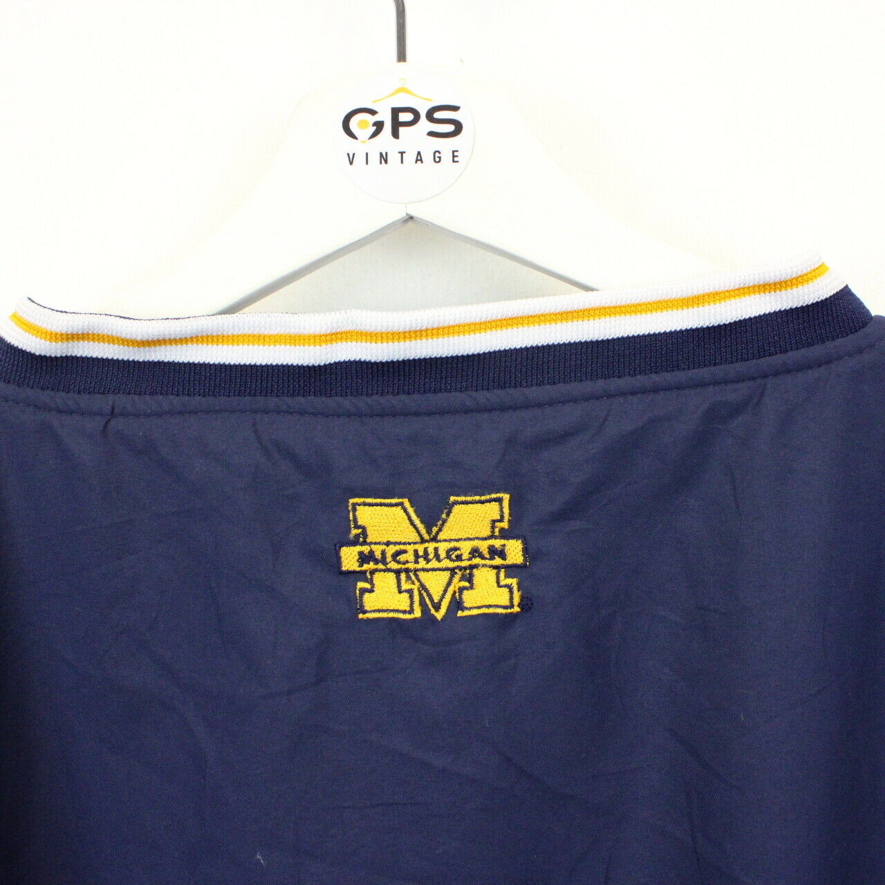 NCAA 00s Michigan WOLVERINES Jacket Navy Blue | XL