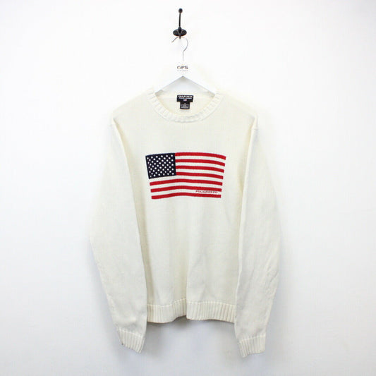 RALPH LAUREN 90s Knit Sweatshirt Cream | Medium