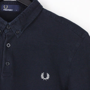 Mens FRED PERRY Polo Shirt Navy Blue | Large