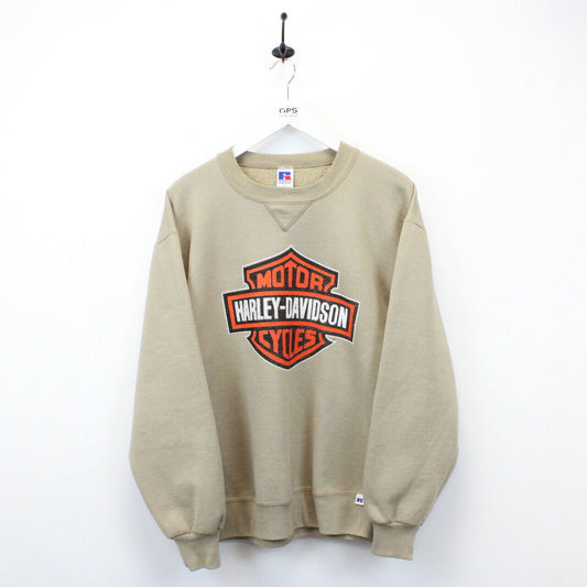 HARLEY DAVIDSON 90s Sweatshirt Beige | Large