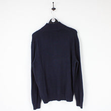 Load image into Gallery viewer, Mens RALPH LAUREN 1/4 Zip Knit Sweatshirt Navy Blue | XL
