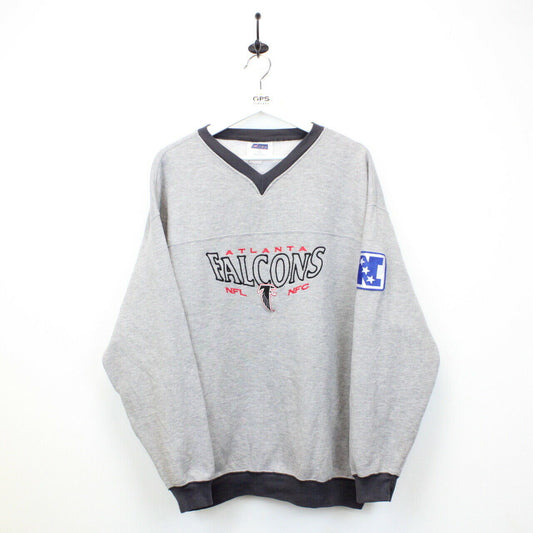 NFL 90s Atlanta FALCONS Sweatshirt Grey | Large