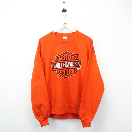 HARLEY DAVIDSON 90s Sweatshirt Orange | Large