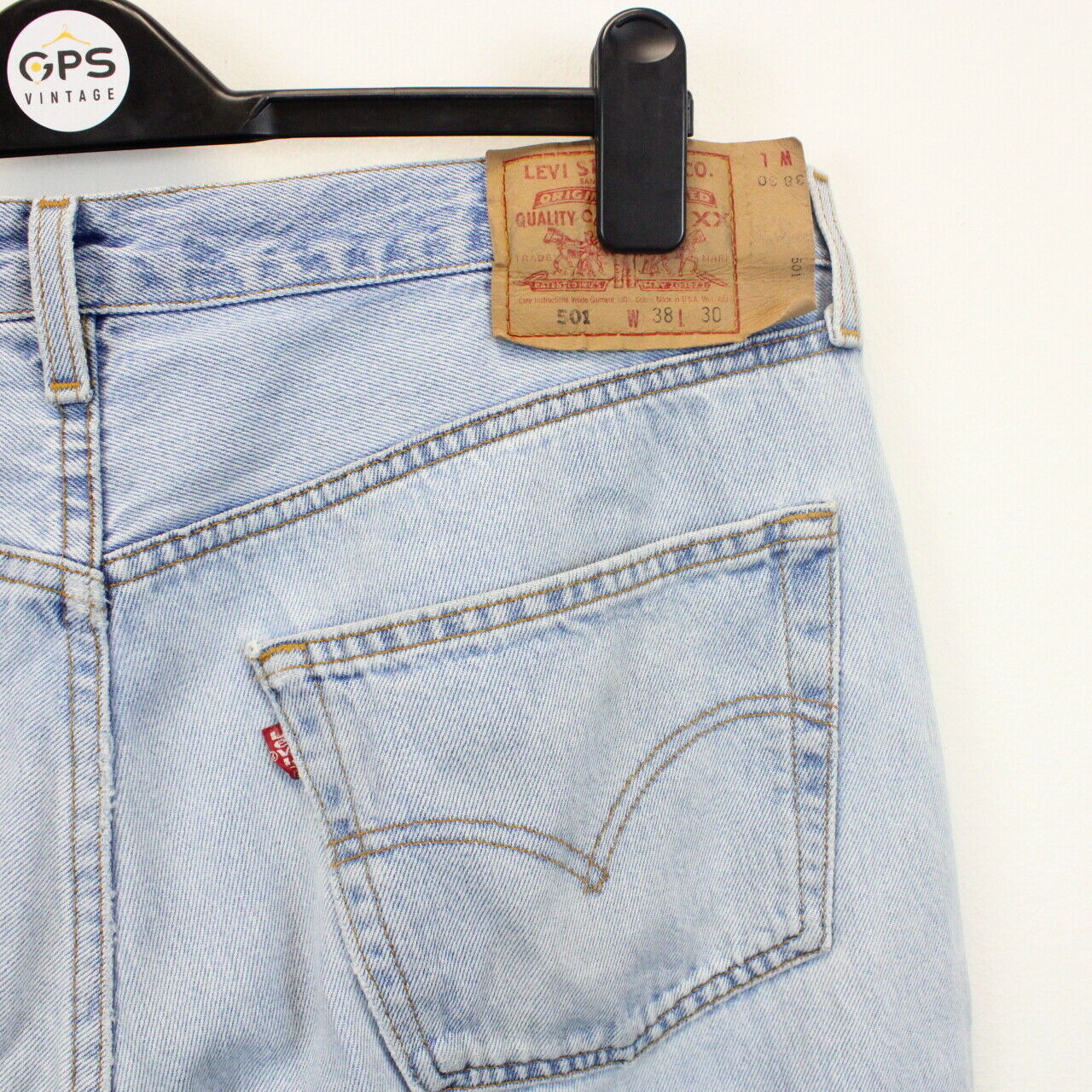 LEVIS 501 Jeans Light Blue W38 L30 GPS Vintage