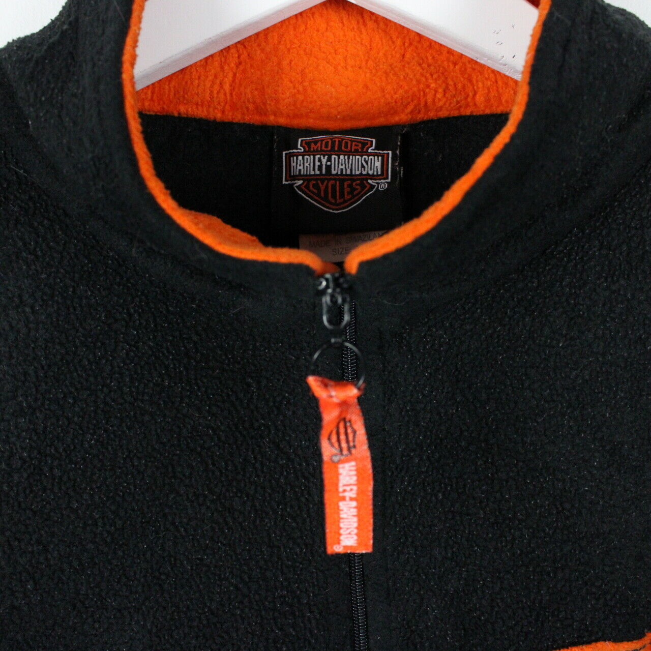 Womens Vintage HARLEY DAVIDSON 1/4 Zip Fleece Black | XL