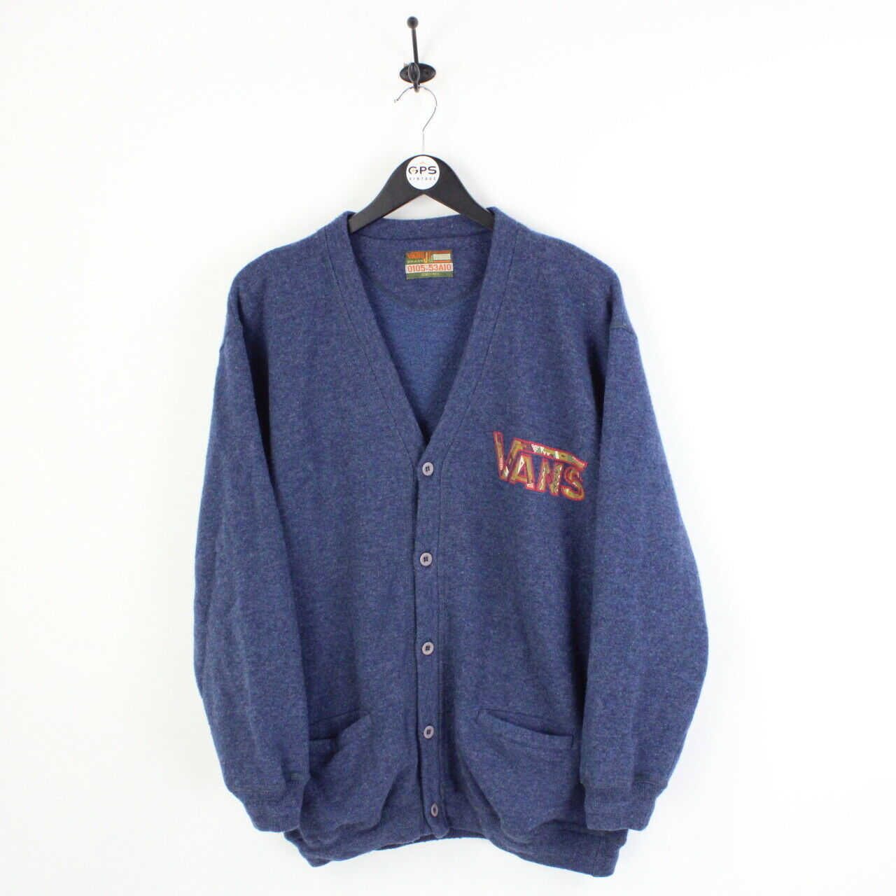 VANS 80s Knit Cardigan Blue | Large