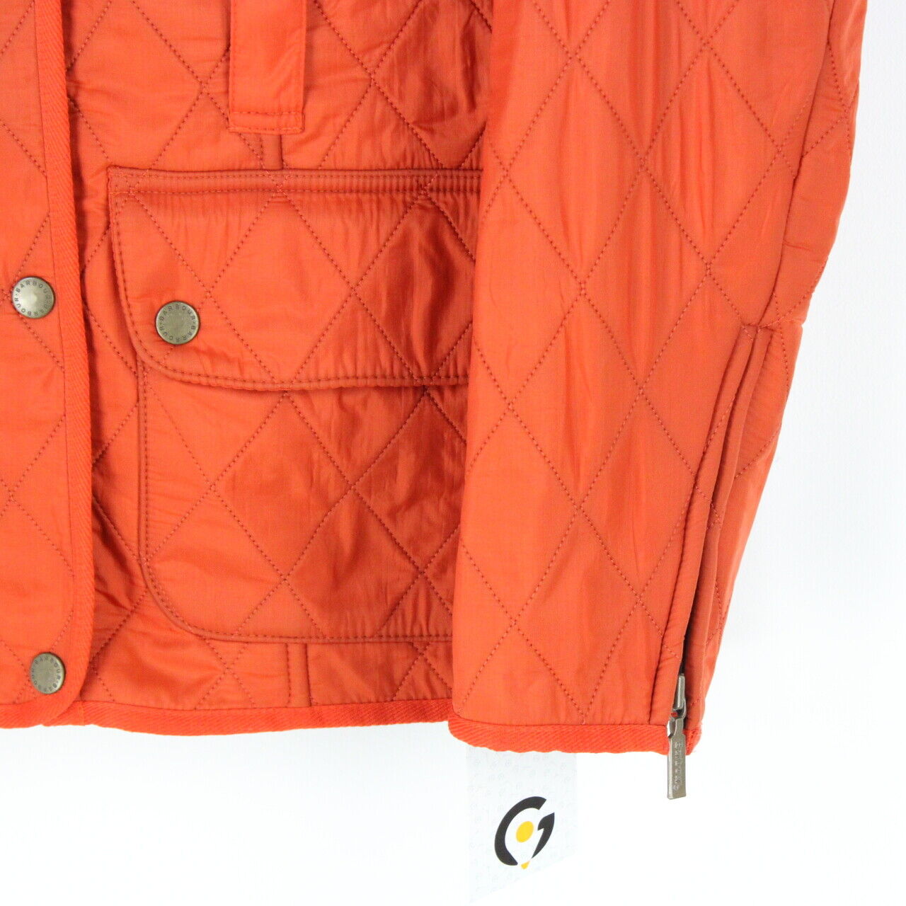 Orange barbour jacket on sale ladies