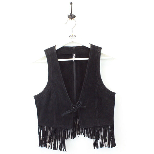 Womens Suede Vest Black | Small