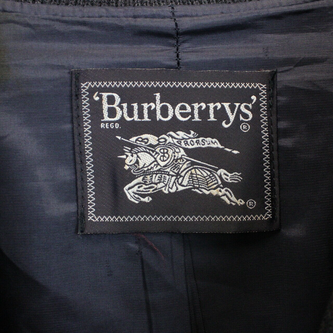 BURBERRYS 90s Mac Coat Navy Blue | Large