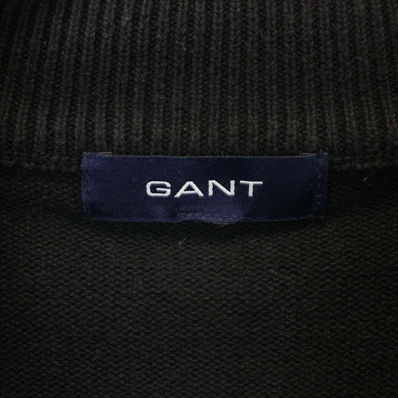 GANT 00s 1/4 Zip Knit Sweatshirt Black | Large