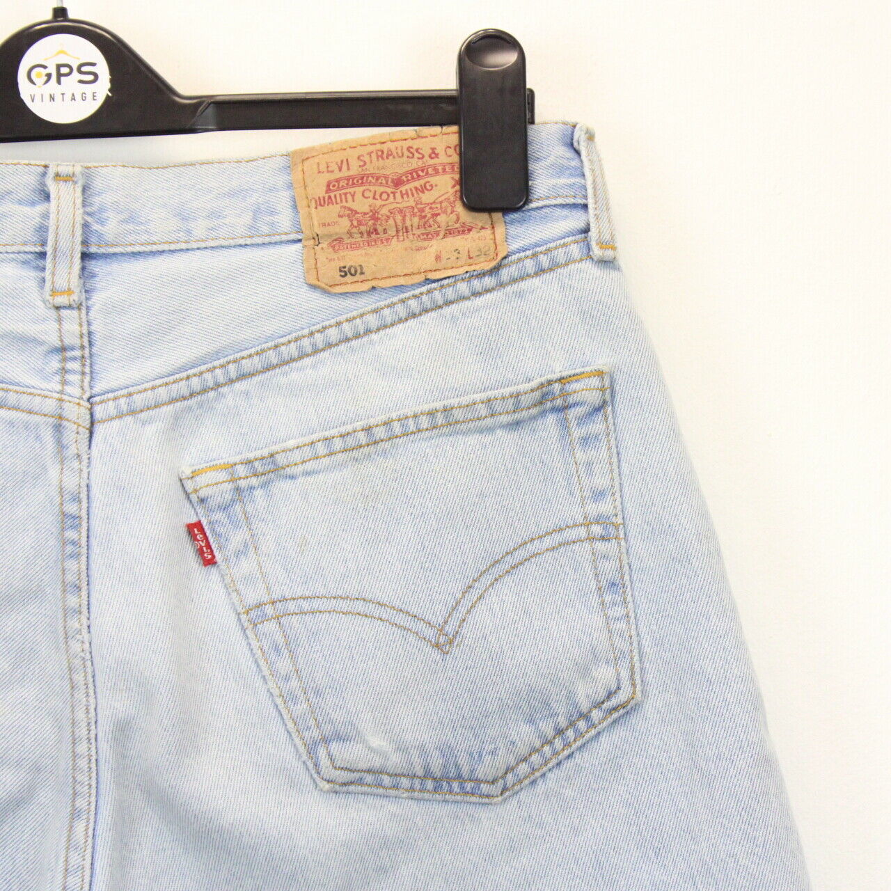 Womens LEVIS 501 Shorts Light Blue | W33