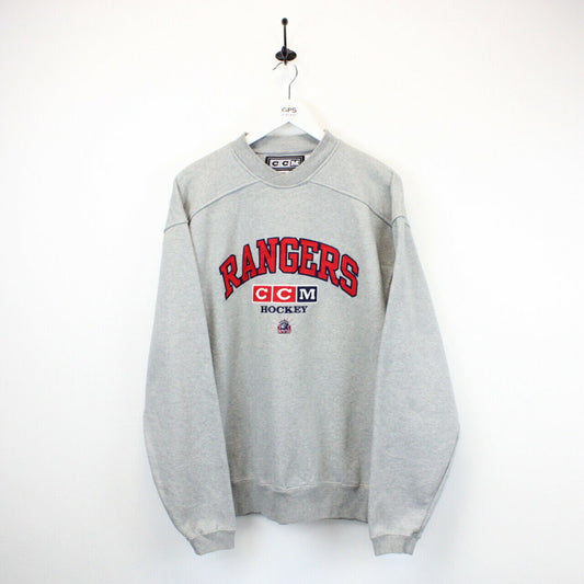 NHL New York RANGERS Sweatshirt Grey | Medium