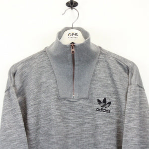 ADIDAS ORIGINALS 1/4 Zip Sweatshirt Grey | Small