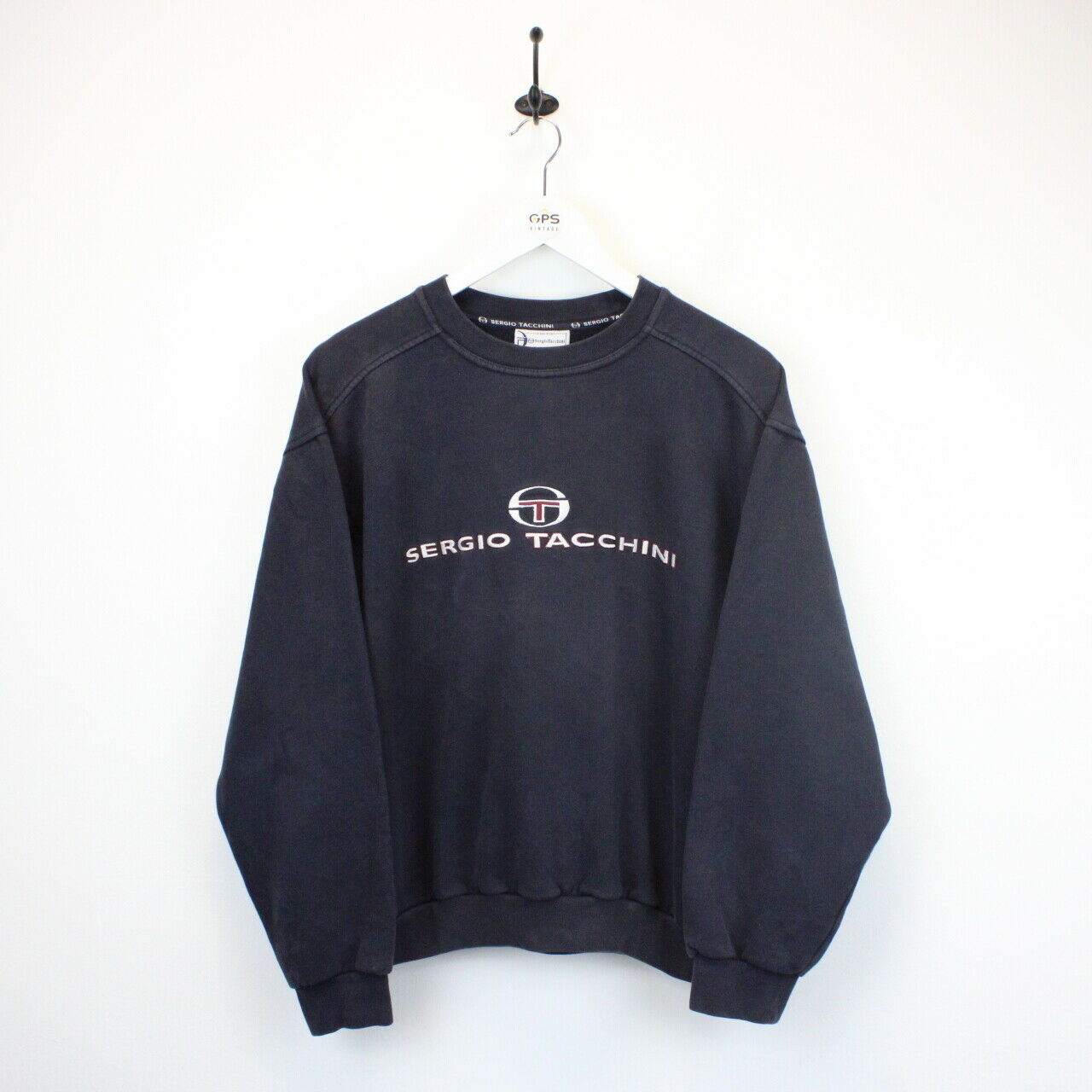 Womens SERGIO TACCHINI 90s Sweatshirt Navy Blue Small GPS Vintage