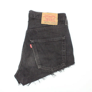 Womens LEVIS 501 Shorts Black Charcoal | W32